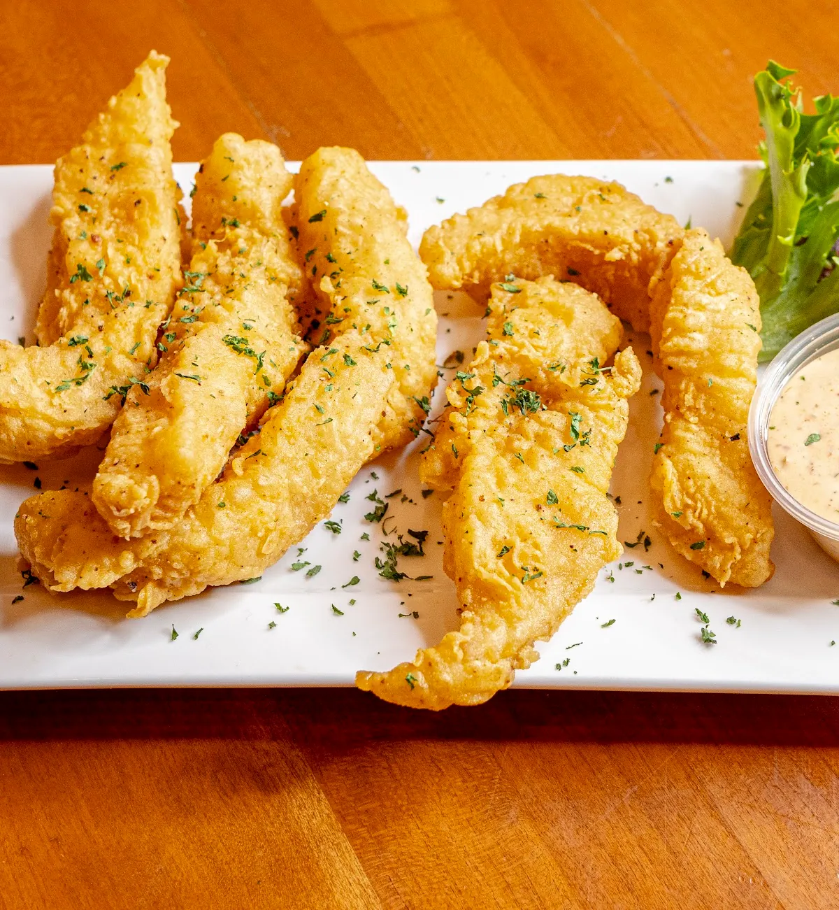 Cajun catfish tenders with chipotle tartar sauce