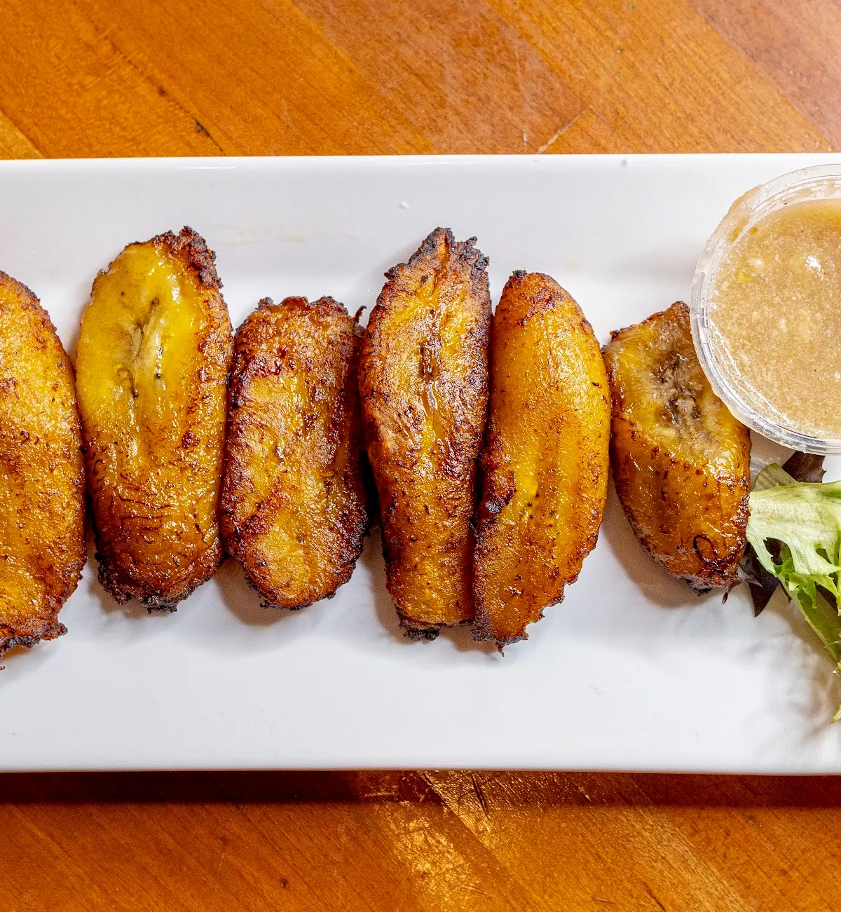 Sweet plantains with spiced rum glaze