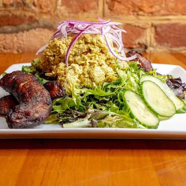 Chicken salad with jerk chicken